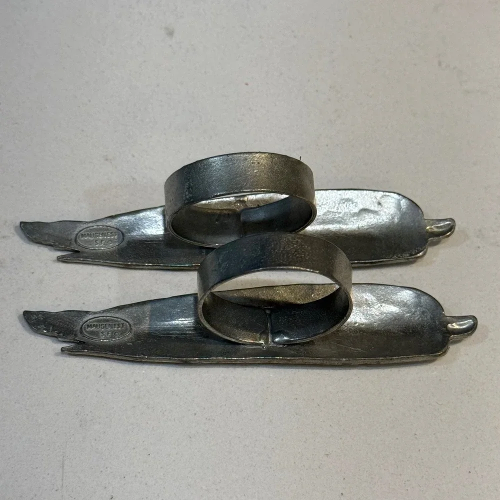Maugenest SF Vtg Corn on the Cob‎ Enamel Napkin Rings Set of 2 Farmhouse Decor